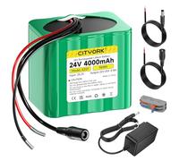 CITYORK Batteria al litio da 24 V 4000 mAh e caricatore da 25,2 V, cavo di prolunga, cavo di collegamento