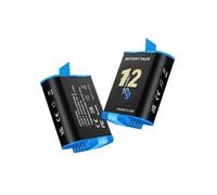 CITYORK Batteria di ricambio da 2000mAh per .Go-Pro. Hero 12 Hero 11/10/9 nero, ricaricabile, set di batterie estreme, accessori per fotocamera sportiva, Lungo Tempo di Esecuzione, Super Lunga Vita