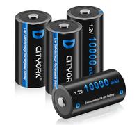 CITYORK Batterie D Ricaricabili 8000mAh - 1.2V Ni-MH Batteria ad Alta Capacità D Size Batterie Ricaricabili a Celle D ad Alta Capacità con Scatola (4 Pezzi)