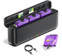 CITYORK Caricabatterie a 3 slot e 3 batterie da 2400 mAh compatibili con Insta360 Ace/Ace e Pro Pro 2, kit batteria di riserva con display a LED e cavo USB