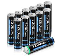 CITYORK Confezione da 12 batterie AAA ricaricabili da 1,5 V, 1200 mWh, ciclo 1200, tensione costante da 1,5 V, batteria al litio AAA