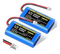 CITYORK Confezione da 2 batterie ricaricabili da 3,7 V/5200 mAh con spina XH2,54/2P per amplificatore vocale, per camion RC, per luce solare, per batteria fai da te, altoparlante/giocattolo elettrico