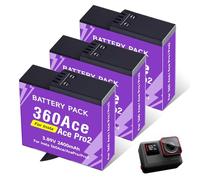 CITYORK Confezione da 3 batterie da 2400 mAh per Instan360-Ace/Ace Pro/Ace Pro 2, ricaricabili a batteria durevole, accessori per fotocamera sportiva, alta capacità, lunga durata, facile sostituzione