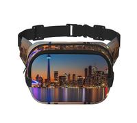 Cityscape Night Canada - Marsupio per donne e uomini, alla moda, per allenamento, corsa, viaggi, escursionismo, Nero, One Size