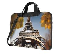 Cityscape Parigi Torre Eiffel Francia stampa conveniente borse per computer elegante e protettiva borsa per computer stile unico, Nero , 13 inch
