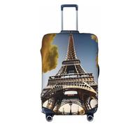 Cityscape Parigi Torre Eiffel Francia Stampa Valigie Copertura Protettiva Bagagli Da Viaggio Copertura Bagagli Lavabile Anti-Graffio, Nero , M