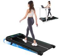 CITYSPORTS Tapis Roulant électrique 11 %-14 % inclinable - Tapis de Course compact avec LED & éclairage d’ambiance, 1-6 km/h, silencieux, télécommande, idéal maison et bureau (Green)