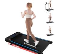 CITYSPORTS Tapis Roulant électrique 11 %-14 % inclinable - Tapis de Course compact avec LED & éclairage d’ambiance, 1-6 km/h, silencieux, télécommande, idéal maison et bureau (Blue)