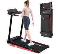 CITYSPORTS Tapis Roulant Elettrico Pieghevole 1-12km/h, Salvaspazio Con Display a LED, Supporto per App e Tablet a 360°, Compatto per Casa e Ufficio
