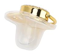 Ciucci di Lusso per Bambini Ciuccio per Neonati in Silicone con Cuore Amorevole Strass Divertenti Clip Morbida Sul Bambino (Oro)