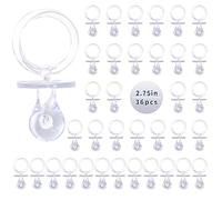 Ciucci per giochi per baby shower, 36 ciucci in plastica per decorazione baby shower fai da te, ciucci di grandi dimensioni, per rivelare il sesso del tavolo, caccia e baby shower (trasparente, 7 cm)