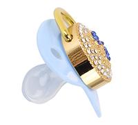 Ciuccio Bling Personalizzato, Ciuccio di Lusso Baby Diamond, Ciuccio in Silicone Antistatico Senza BPA per Bambini da 6 a 18 Mesi, di Compleanno per Anniversario di Nascita (Blu)