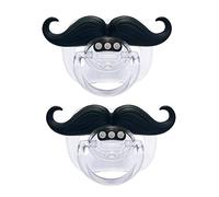 Ciuccio divertente per neonati e bambini, unisex, 0-6 mesi, senza BPA, confezione da 2, colore: nero