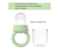 Ciuccio for dentizione Spot for bambini, in silicone, con morso di frutta, integratore alimentare for bambini, di qualità alimentare, for molari, a bocca larga.(1Green L)