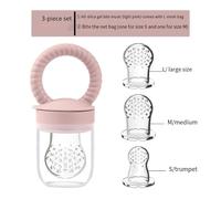 Ciuccio for dentizione Spot for bambini, in silicone, con morso di frutta, integratore alimentare for bambini, di qualità alimentare, for molari, a bocca larga.(1Pink)