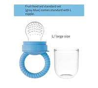 Ciuccio for dentizione Spot for bambini, in silicone, con morso di frutta, integratore alimentare for bambini, di qualità alimentare, for molari, a bocca larga.(Blue L)