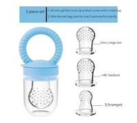 Ciuccio for dentizione Spot for bambini, in silicone, con morso di frutta, integratore alimentare for bambini, di qualità alimentare, for molari, a bocca larga.(Blue)