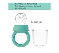 Ciuccio for dentizione Spot for bambini, in silicone, con morso di frutta, integratore alimentare for bambini, di qualità alimentare, for molari, a bocca larga.(Green L)