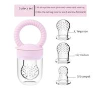 Ciuccio for dentizione Spot for bambini, in silicone, con morso di frutta, integratore alimentare for bambini, di qualità alimentare, for molari, a bocca larga.(Pink)