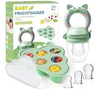 Ciuccio Frutta Neonati - Frutta per Neonati Alimentatore + Stampo per Ghiaccioli + Capezzoli in Silicone in 3 Misure, Neonato Accessori Utili, 3 a 24 Mesi