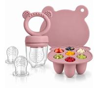 Ciuccio Frutta Neonati - Vassoio in Silicone per Alimenti per Alimenti per La Dentizione Del Bambino E Il Latte Materno E per L'auto-Alimentazione (Rosa Cipria)