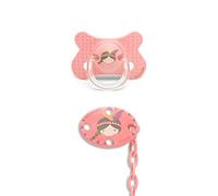 Ciuccio in silicone anatomico + spilla ovale India rosa 43 g