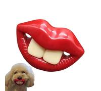 Ciuccio in silicone per cani, divertente ciuccio per cani con labbra rosse, giocattolo da masticare in silicone, morbido per la salute orale, massaggiagengive per piccoli cuccioli