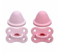 Ciuccio Neonato Personalizzato con Nome BABYJART Lovely | 2 pezzi ciuccio - Tettarella Anatomica in Silicone BPA Free | 0-6/6-18 Mesi (Borotalco-Rosa pastello)