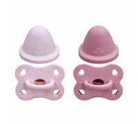 Ciuccio Neonato Personalizzato con Nome BABYJART Lovely | 2 pezzi ciuccio - Tettarella Anatomica in Silicone BPA Free | 0-6/6-18 Mesi (Blush-Borotalco)