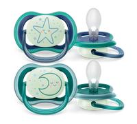 2 ciucci ultra air night time 6-18 mesi decorazione stella/luna - philips avent