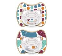 Ciuccio Ortodontico Succhietto Neonato Bambino in Silicone 0-16 M+ Set da 2 Glee Dots Verde (6 Mesi +)