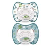 Ciuccio Ortodontico Succhietto Neonato Bambino in Silicone 0-16 M+ Set da 2 Glee Sun (2-6 M)