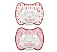 Ciuccio Ortodontico Succhietto Neonato Bambino in Silicone Medicale 0-16 M+ Set da 2 Glee Arrows Rosa (2-6 M)