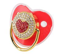 Ciuccio per Bambini a Forma di Cuore con Brillanti, Capezzolo Succhietto, Morbido e LeggeroSuzione Facile, Materiale in Silicone Sicuro, Aiuta L'allattamento Al Seno e lo