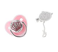 Ciuccio per Bambini con di di Lusso con Silicone Super Morbido, Clip a Catena per Bambini da 6 a 18 Mesi (Rosa)