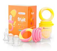 Ciuccio per Frutta Neonati Alimenti NatureBond (2 Pezzi) - Gioco per Stimolare la Dentizione dei Bambini in Colori che Stimolano l’Appetito (Rosa e Aranciona)
