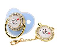 Ciuccio per Neonati in Silicone, Cuore Amorevole Ciuccio di Lusso per Bambini Senza BPA con Clip per Bambino (Blu)