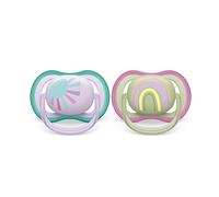 2 ciucci ultra air 0-6 mesi colore verde/rosa - philips avent