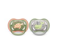 Ciuccio Philips Avent ultra air - 2 ciucci leggeri e traspiranti per bambini di età compresa tra 6 e 18 mesi, senza BPA, con custodia da trasporto per sterilizzatore (modello SCF085/60)