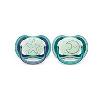 2 ciucci ultra air night time 6-18 mesi decorazione stella/luna - philips avent