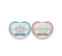 2 ciucci ultra air night time 0-6 mesi decorazione farfalla/dreams - philips avent