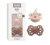 Ciucciotto Infinity anatomico BIBS, confezione da 2, senza BPA, tettarella anatomica in silicone, Tettarella anatomica. Silicone, Prodotto in Danimarca, Misura 1 (0-6 mesi), Blush/Woodchuck