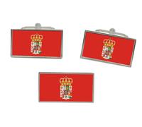 Ciudad Vero (Spagna) Bandiera Gemelli E Fermacravatta Set
