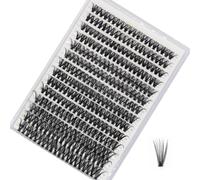 Ciuffetti di ciglia finte, 280 pezzi, extension per ciglia finte fai da te, curvatura a D, lunghe, miste, in finto visone (40D, 0,07D, 9-16 mm)