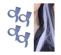 Ciuffi Capelli 4 Pezzi Parrucche Tinte For Le Orecchie Con Clip In Extension For Capelli Senza Cuciture For Donne Lunghe E Lisce Monocolore For Feste(Light blue)