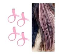 Ciuffi Capelli 4 Pezzi Parrucche Tinte For Le Orecchie Con Clip In Extension For Capelli Senza Cuciture For Donne Lunghe E Lisce Monocolore For Feste(Pink)