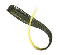 Ciuffi Capelli Extension For Capelli Colorati Con Mèches Arcobaleno Lunghe E Lisce Sintetiche Da 22" Clip In Un Unico Pezzo, Sfumate Rosa, Viola, Verde Giallo(64H)