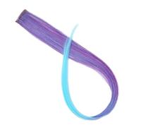 Ciuffi Capelli Extension For Capelli Colorati Con Mèches Arcobaleno Lunghe E Lisce Sintetiche Da 22" Clip In Un Unico Pezzo, Sfumate Rosa, Viola, Verde Giallo(50H)
