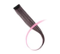 Ciuffi Capelli Extension For Capelli Sintetici Con Messa In Evidenza Colorata, Clip In Un Unico Pezzo, Parrucca Lunga E Liscia For Donna, Blu Marrone, 2 Toni Di(I)