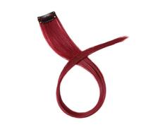 Ciuffi Capelli Extension For Capelli Sintetici Con Messa In Evidenza Colorata, Clip In Un Unico Pezzo, Parrucca Lunga E Liscia For Donna, Blu Marrone, 2 Toni Di(16)